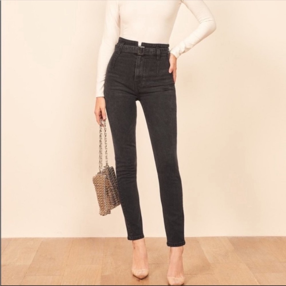 Reformation Kayo High and Skinny Denim Jeans in Erie Wash